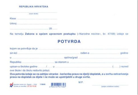 UČENICI I NJIHOVI RODITELJI MOGU SAMI IZRADITI POTVRDE