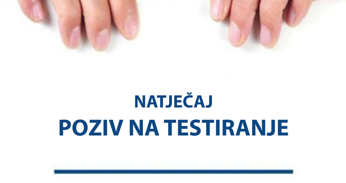 Poziv na testiranje kandidatima za radno mjesto nastavnika tzk
